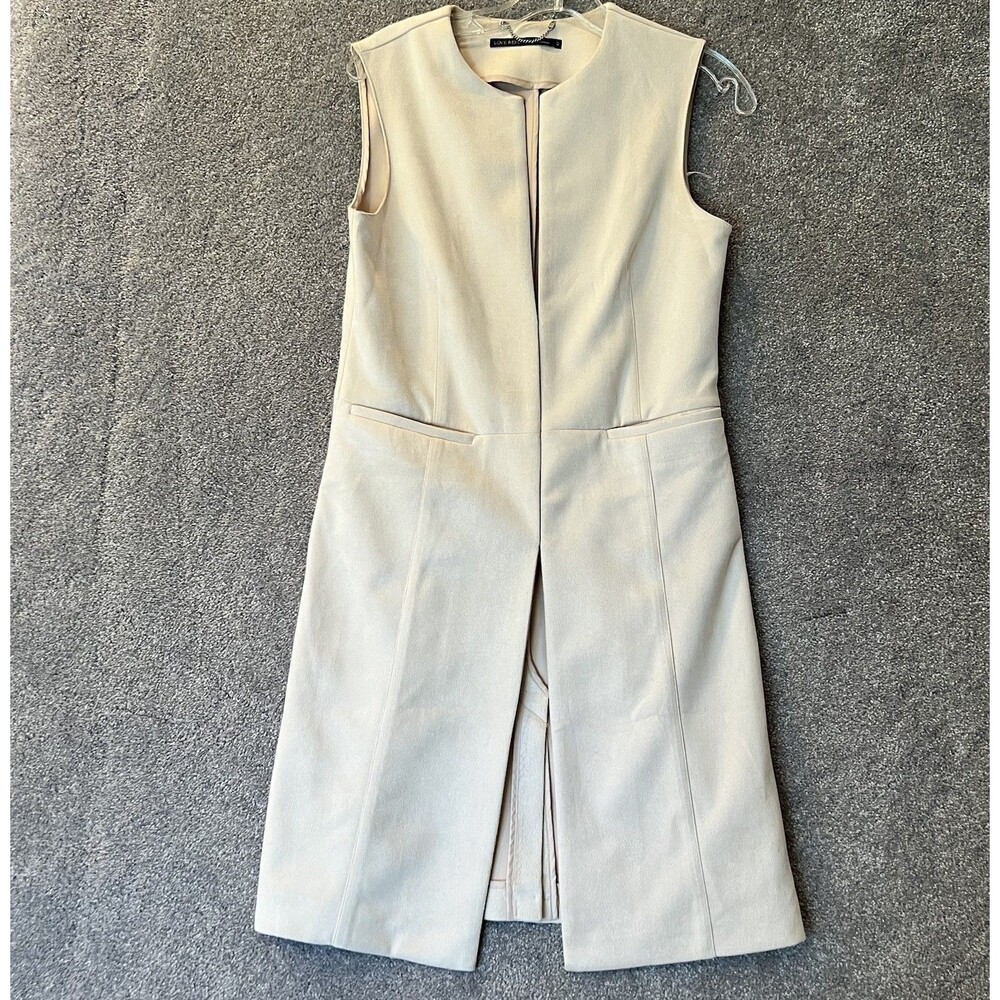 Love Republic Longline Vest Jacket Womens 42 Cream Cream Sleeveless Blazer Flaw